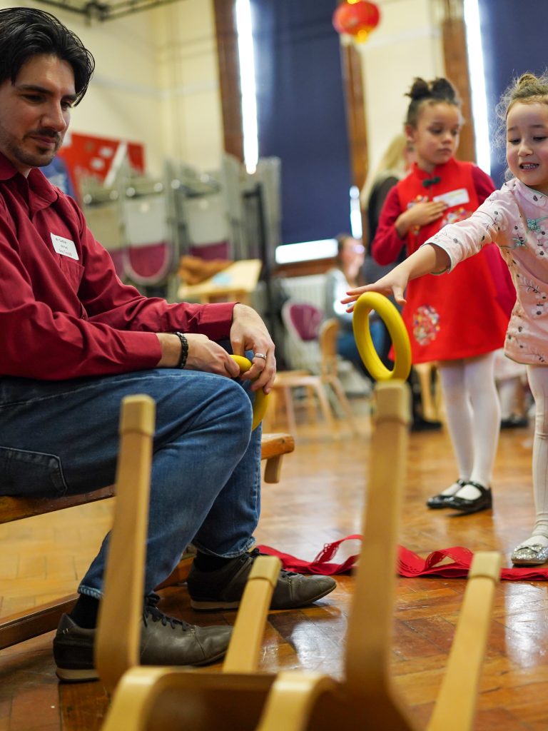 Tossing the hoop at Chinese New Year Fair