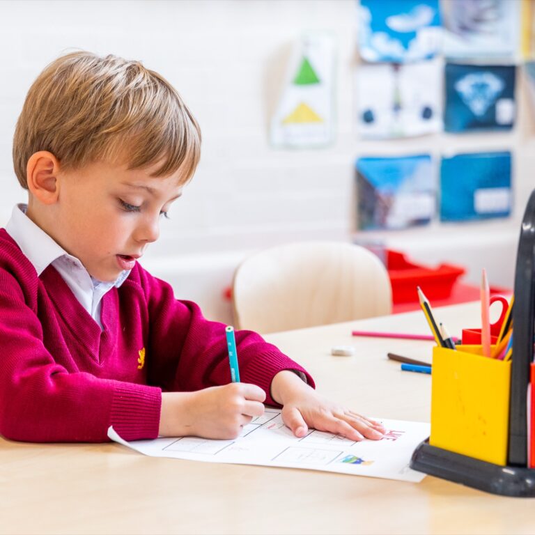 Students working at their desk